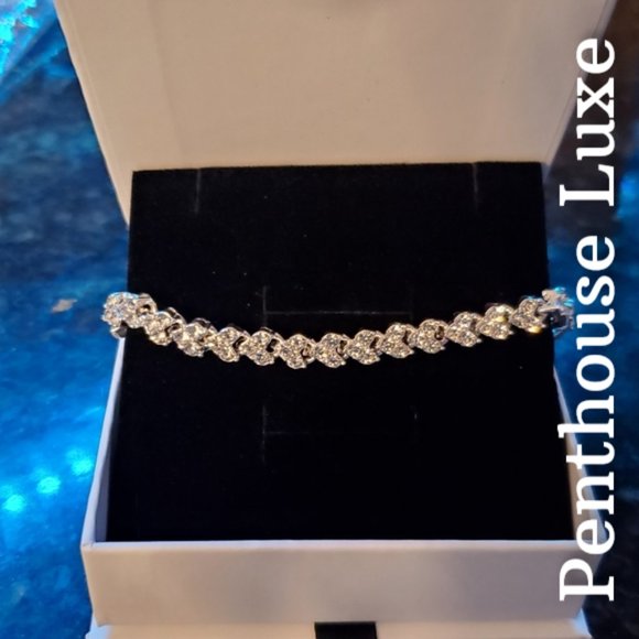 Sparkly CZ Silver Tennis Bracelet - Picture 3 of 4